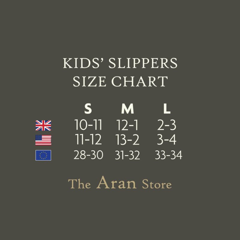 Kids Aran Knitted Slip On Slippers